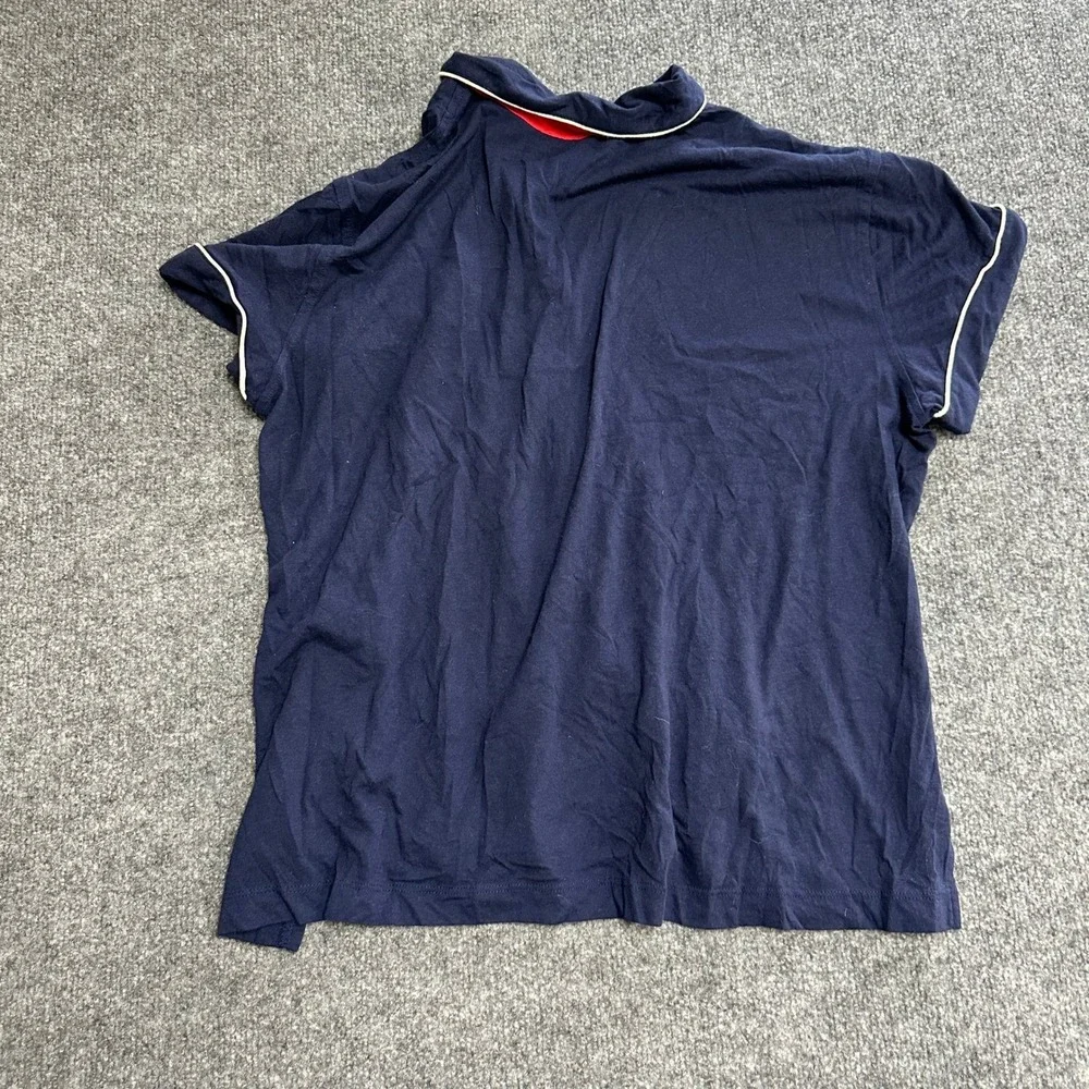 Lauren Ralph Lauren Pajama Top Womens Size XL Navy Blue Button Down Sleep Shirt